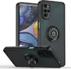 A black phone case with a ring holder is displayed from multiple angles against a white background. Produktbild-Vorschau