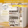 Set guardaroba Merax 3 pezzi, con specchio, cappelliera con Anteprima dell’immagine prodotto 5