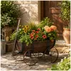 Pflanzwagen Nessa im Holzfass-Look 41x30x16 cm (BxHxT) mit Produktbild-Vorschau 3