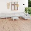 vidaXL 8 tlg. Garten Lounge Set Massivholz Kiefer Weiß - Produktbild-Vorschau 2