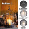Deko Käfig Vogel m. LED Kerze Windlicht Metall Rentiere Produktbild-Vorschau 6