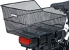 A close-up view of a black bicycle basket mounted on the rear rack of a bicycle. Náhľad obrázku produktu
