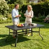 GIHAUVIA Gartentisch 144x94cm Wetterfest Metall 6 Personen Produktbild-Vorschau 9