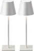 Two white portable LED table lamps are shown against a white background. Produktbild-Vorschau