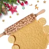 Weihnachts Geprägtes Nudelholz 3D Holz Kinder Teigroller Produktbild-Vorschau 1