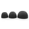 Three black silicone ear tips of different sizes are arranged in a row on a white background. Anteprima dell’immagine prodotto