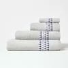 HOMESCAPES Graues Handtuch mit Bordüre und Dreiecksmuster, Produktbild-Vorschau 2