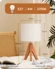 EDISHINE Nachttischlampe mit Schirm, Tischlampe Holz, Produktbild-Vorschau 5