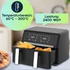 Premium Dual-Zone Heissluftfritteuse, Doppelkorb, 2x 4,5 l, Produktbild-Vorschau 3