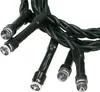 A close-up shot of a string of LED lights with green wires and clear bulbs. Produktbild-Vorschau