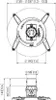 Technical drawing with dimensions of a projector ceiling mount. Podgląd zdjęcia produktu