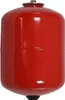 A red expansion tank for a heating system is shown in a studio shot. Produktbild-Vorschau
