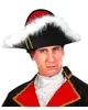 Schwarzer Napoleon Hut aus Filz mit Federflaum für Fasching Produktbild-Vorschau 2