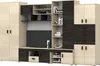 A modular living room furniture set, including a TV stand and shelving units, displayed against a white background. Náhľad obrázku produktu