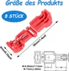 A diagram showing the dimensions of red electrical connectors, with text indicating the quantity and size. Produktbild-Vorschau