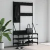 vidaXL Vešiak na kabáty s botníkom čierny 100x40x184 cm Náhľad obrázku produktu 2