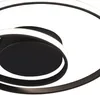 A close-up view of a modern black ceiling light with integrated LED lighting. Voir les images du produit