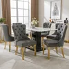 A dining room set with a marble-top table and six upholstered chairs. Náhled obrázku produktu