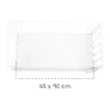 A white crib with a white mattress inside, with a dashed line indicating dimensions. Produktbild-Vorschau