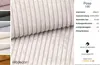A collage of fabric swatches and a close-up of a textured fabric with product specifications. Produktbild-Vorschau