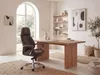 FineBuy Designer Bürostuhl Braun Bezug Echtleder Produktbild-Vorschau 2