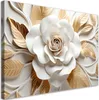 Leinwandbild Weiße und goldene Blüte 3D 120x80 Feeby Weiß Produktbild-Vorschau 1