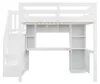 Lit mezzanine 140 x 200 cm avec escalier, blanc | Lit Voir les images du produit 13