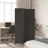 vidaXL Paravento pieghevole 3 pezzi nero in legno massiccio Anteprima dell’immagine prodotto 3