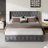 Doppelbett 140x200cm,Polsterbett mit Ohrenform Produktbild-Vorschau 3