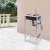A freestanding stainless steel sink with a faucet and plumbing, placed on a patio or balcony. Podgląd zdjęcia produktu