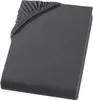 A folded grey fitted sheet is shown against a white background. Produktbild-Vorschau