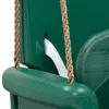 Close-up of a green swing seat with a braided rope attached. Náhled obrázku produktu