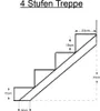 A diagram illustrating the dimensions of a four-step staircase. Produktbild-Vorschau