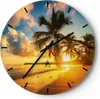 Wanduhr - Rund - Glasuhr - Meer Strand Palme - 40x40cm - Produktbild-Vorschau 1