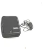 A black storage bag with a gray trim and a power adapter with its cord. Produktbild-Vorschau