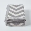 HOMESCAPES Tagesdecke mit Chevron-Muster, 100% Baumwolle, Produktbild-Vorschau 2