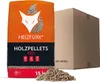 A bag of wood pellets and a cardboard box. Produktbild-Vorschau