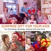 A collage of images showing families and children receiving and opening gifts, with promotional text overlay. Produktbild-Vorschau