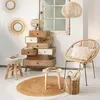 Atmosphera Ribcord Hocker - beige - Holz/Stoff - D31 x H43 Produktbild-Vorschau 4
