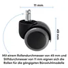 WINTEX 5 Bürostuhl Rollen 11mm – Hartbodenrollen für alle Produktbild-Vorschau 4