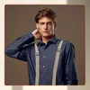 Beige elastische Herren-Hosenträger, stark für elegante Produktbild-Vorschau 6