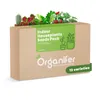 A cardboard box with plants growing out of the top, labeled as an indoor houseplant seed pack. Produktbild-Vorschau