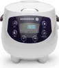 A white digital rice cooker with a dark control panel is shown against a white background. Produktbild-Vorschau