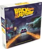 The image shows the box of the Back to the Future board game, depicting the DeLorean car in action on a street at night. Produktbild-Vorschau