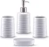 Zeller Set d'accessoires de salle de bain, 4 pcs., blanc, Voir les images du produit 1