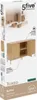 The image shows the packaging of a buffet cabinet, with a product illustration and details. Podgląd zdjęcia produktu