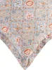 A close-up view of a fabric with a floral and butterfly pattern. Produktbild-Vorschau