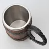 550 ml Holznachbildung Fass Edelstahl Bierkrug Produktbild-Vorschau 2