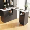 Abrihome Ausziehbar Bartisch mit Stauraum, 360° Drehbarer Produktbild-Vorschau 3