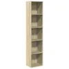 A tall, narrow bookshelf with five open shelves, presented against a white background. Produktbild-Vorschau